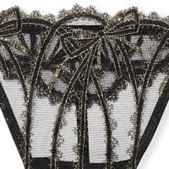 VS DREAM ANGELS Shine Lace V-String Panty Black Gorgeous Sexy NWT - Picture 10 of 16